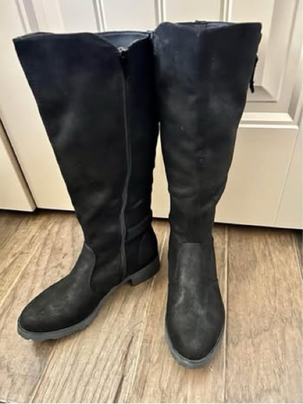 White Mountain Black Over-the-Knee Suede Boots - Picture 2 of 3